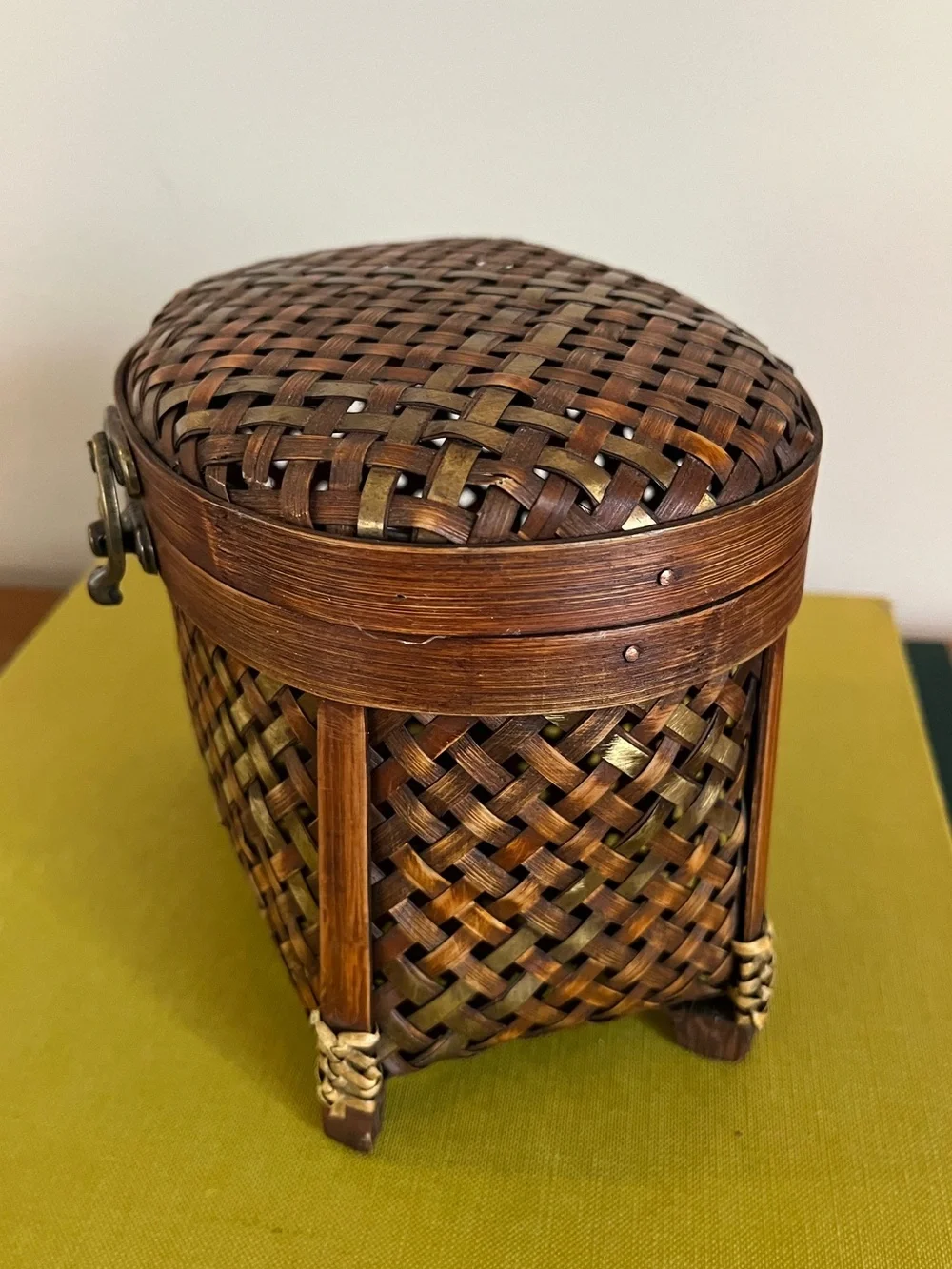 Handwoven Bamboo Jewelry Box - Brown